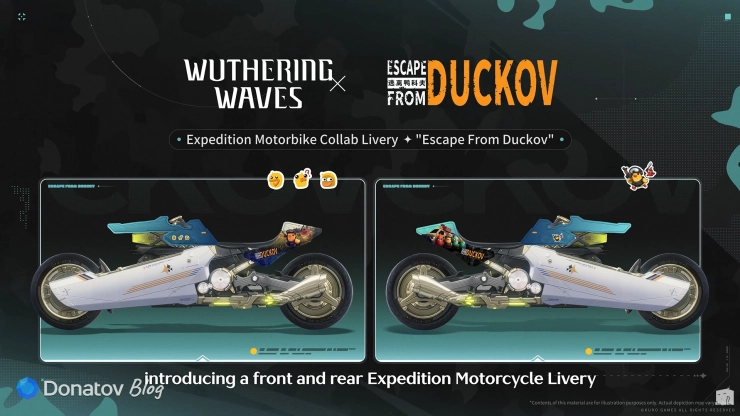 Ливреи коллаборации scape from Duckov в Wuthering Waves 3.5