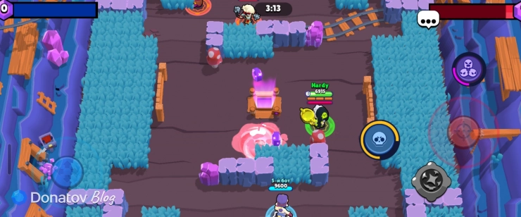 Игра за Гаса в режиме «Захват кристаллов» в Brawl Stars