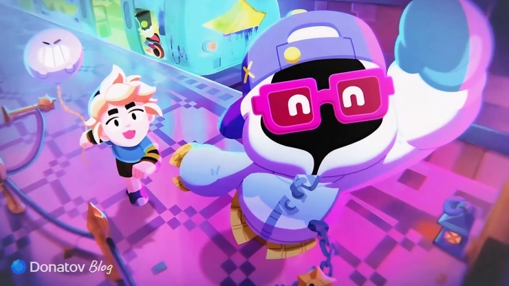 Кадр с Гасом и Шейдом из официальной анимации по Brawl Stars