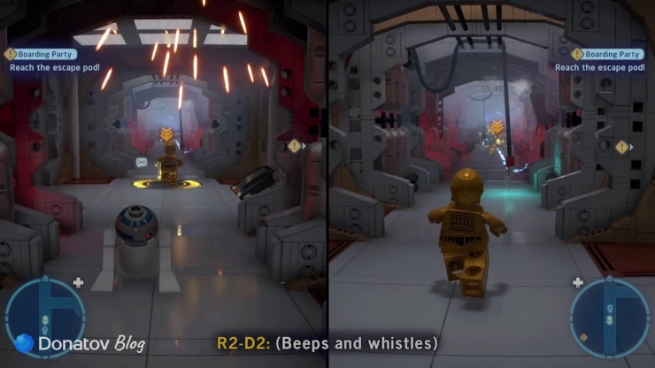 Разделённый экран в LEGO Star Wars