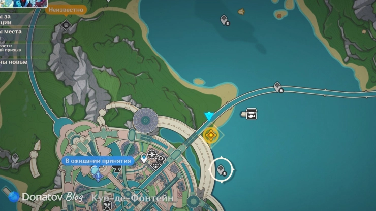 Телепорт у Салосского морского плато в Genshin Impact