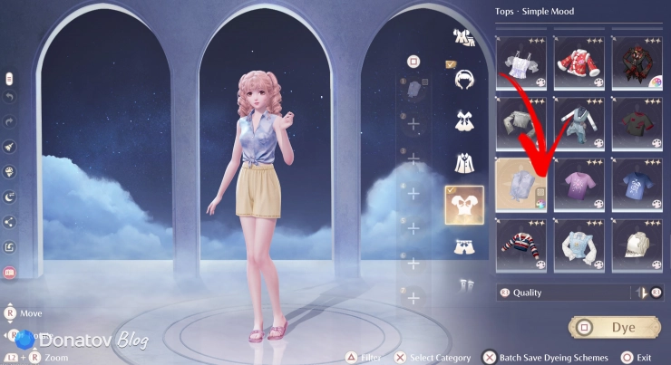 Одежда с паттерном в Infinity Nikki