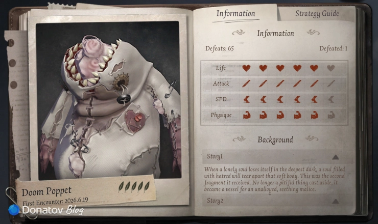 Doom Poppet в Cryptic Notes в Identity V