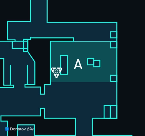 Место установки спайка A на схеме Ascent в Valorant