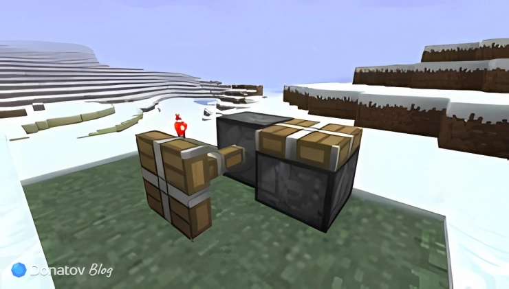 Старый блок поршня в Minecraft