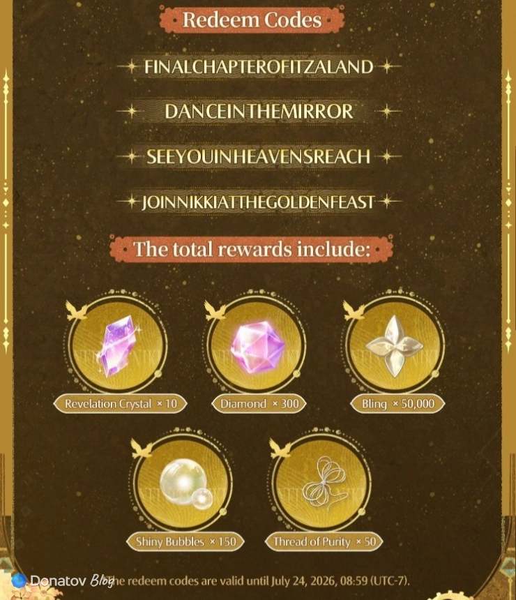 Промокоды со стрима по Infinity Nikki
