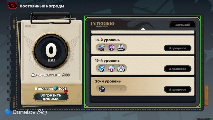 Награды за повышение уровня Банбунета в ZZZ