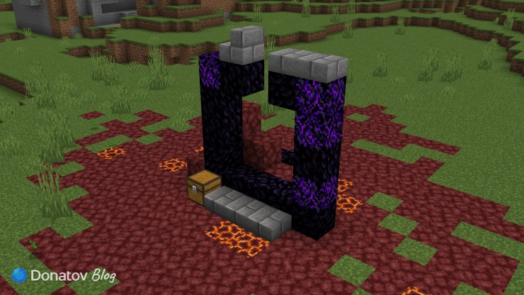 Разрушенный портал в Minecraft