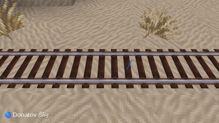 Обычные рельсы в Minecraft