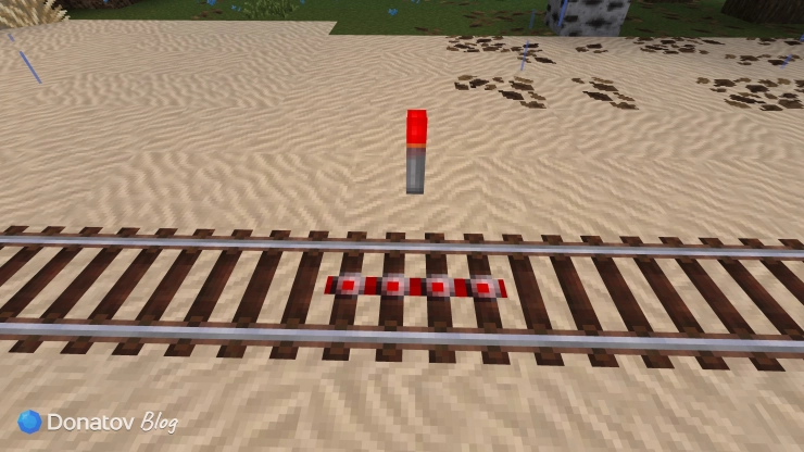 Активирующие рельсы с редстоуном в Minecraft