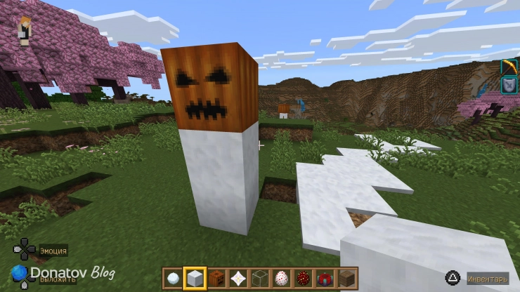 Создание снежного голема в Minecraft