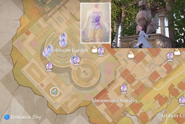 Где искать топ Runaway Repose наряда Dreamveil Hymn в Infinity Nikki