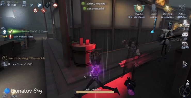 Охотник байтит Кукловода в Identity V