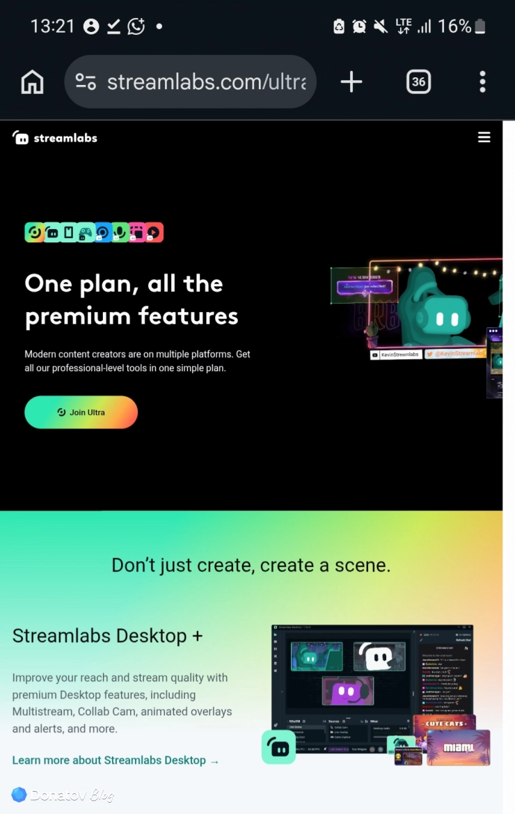 Сайт сервиса Streamlabs