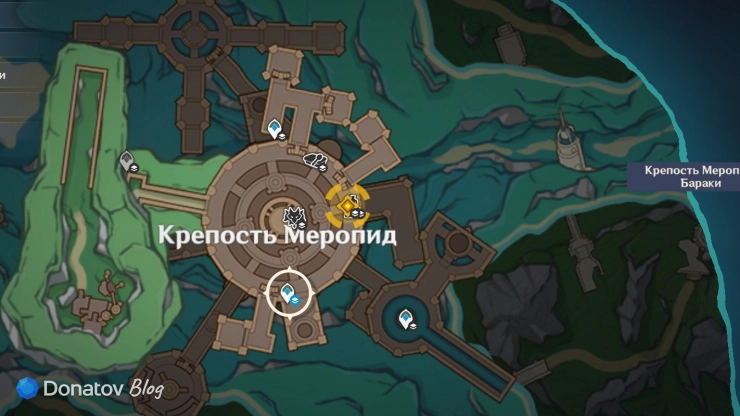 Телепорт на этаже с бараками в Genshin Impact