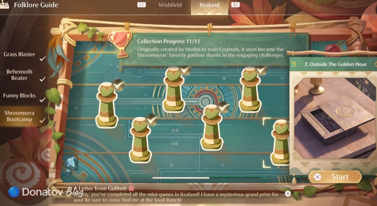 Страница Shroomsera Bootcamp в Folklore Guides в Infinity Nikki