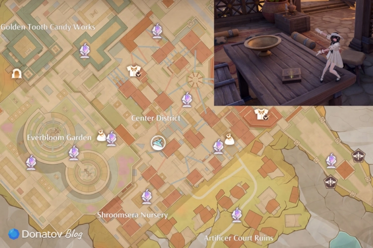 In Front of the District Clock Tower игры Shroomsera Bootcamp в Infinity Nikki