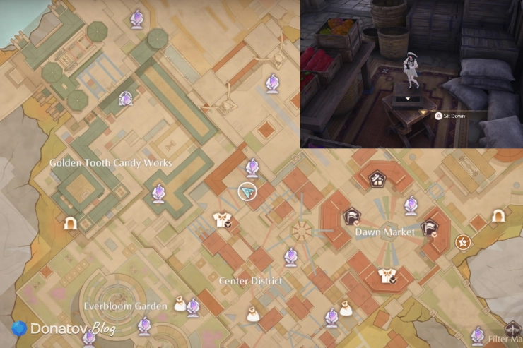 Уровень Inside the Center Market Stall игры Shroomsera Bootcamp в Infinity Nikki