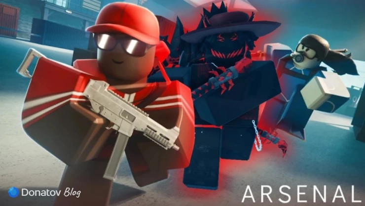 Логотип игры Arsenal на платформе Roblox