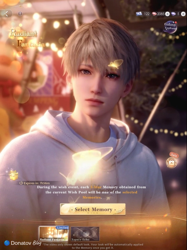 Постер лимитированного события в Love and Deepspace под названием Radiant Fantasia