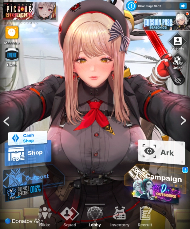 Эмма на главном экране Goddess of Victory: Nikke