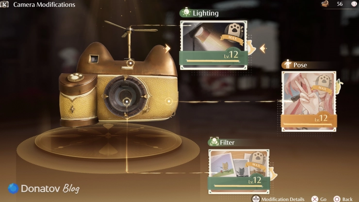 Меню Camera Modifications в Infinity Nikki