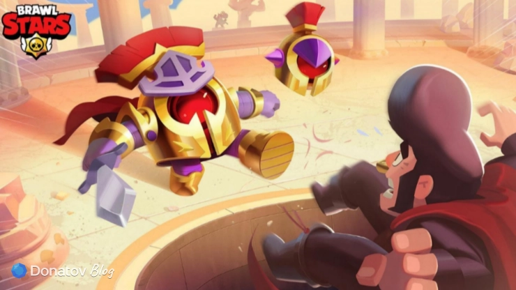 Булл и Нани на арте в Brawl Stars