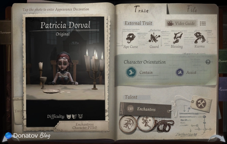Профиль персонажа Enchantress в Identity V