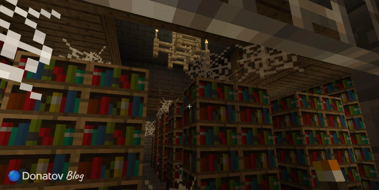 Библиотека в крепости в Minecraft