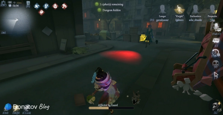 Патриция Дорваль в матче в Identity V