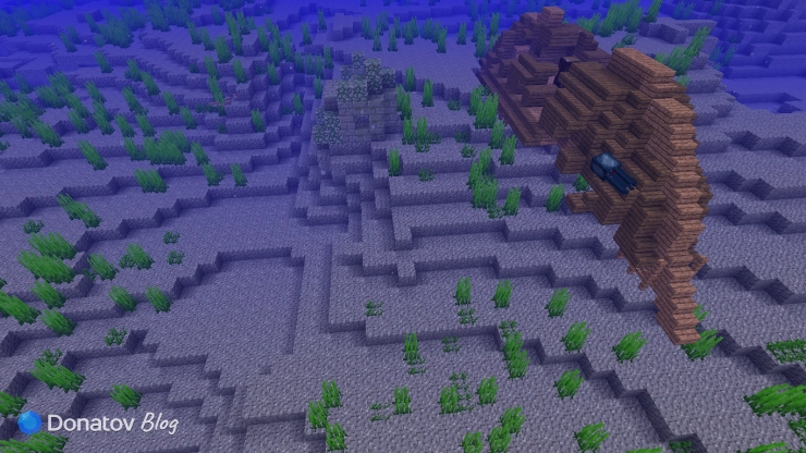 Затонувший корабль в Minecraft