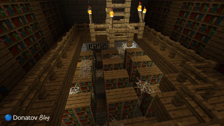Библиотека в крепости в Minecraft