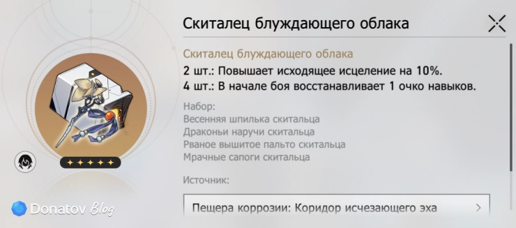 Набор реликвий «Скиталец блуждающего облака» в Honkai: Star Rail