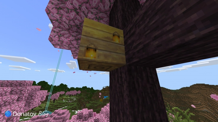 Заполненный улей в Minecraft