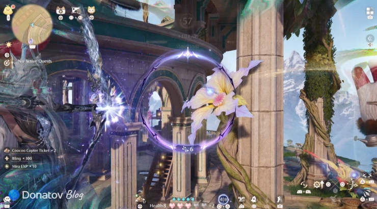 Второй цветок на колонне в квесте Everbloom Mystery в Infinity Nikki