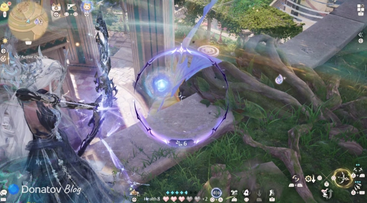 Цветок между первым и вторым этажом в квесте Everbloom Mystery в Infinity Nikki