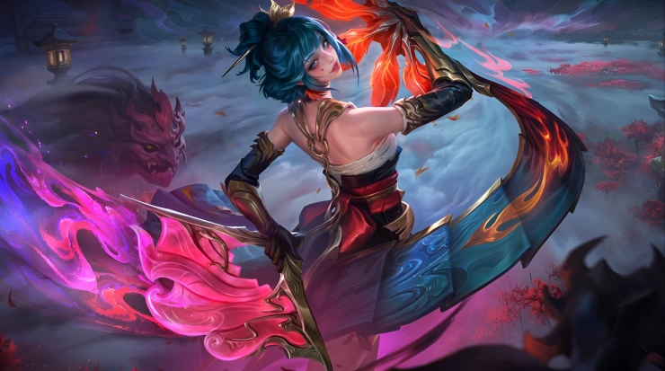 Хирара из Mobile Legends: Bang Bang — ниндзя-гейша из Алой тени