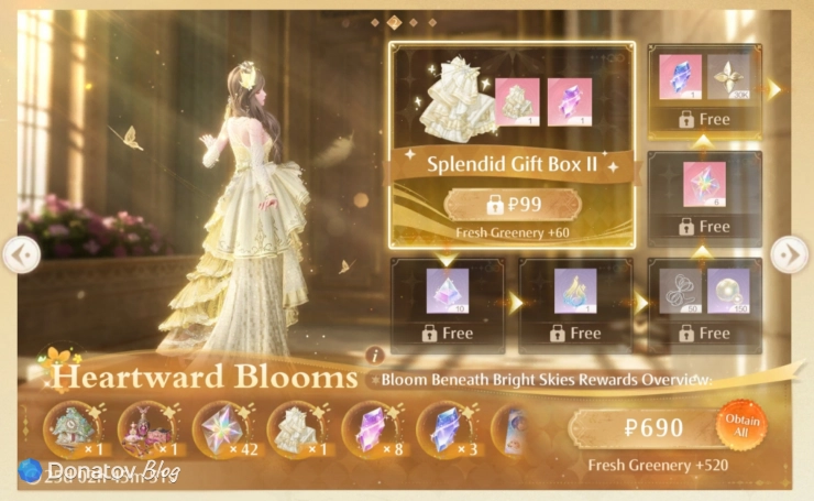 Вторая страница Splendid Gift Box в Infinity Nikki