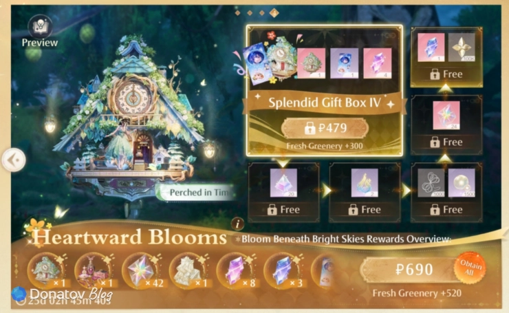 Четвёртая страница набора Splendid Gift Box в Infinity Nikki