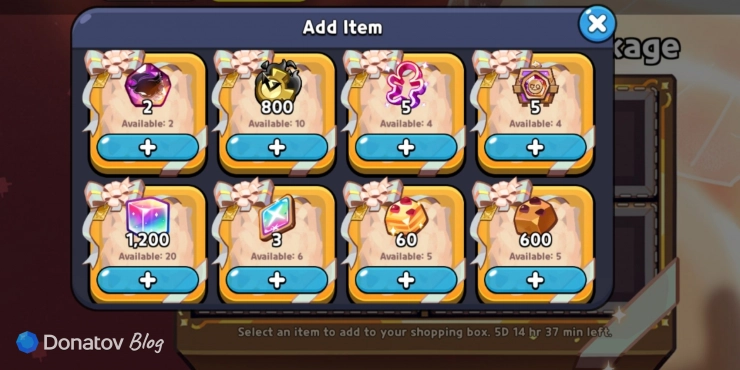 Первая часть содержимого Generous Shopping Box в Cookie Run: Kingdom