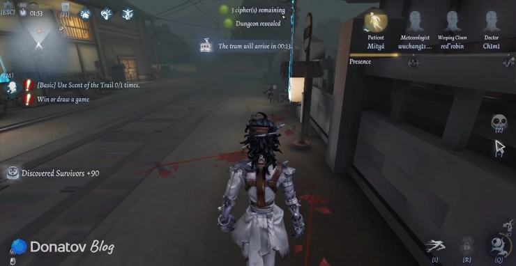 Herztier передвигается в матче в Identity V