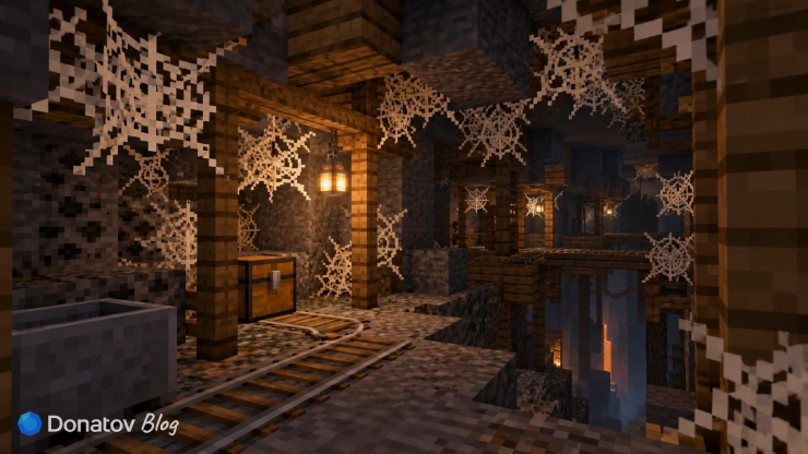 Иллюстрация заброшенной шахты из Minecraft