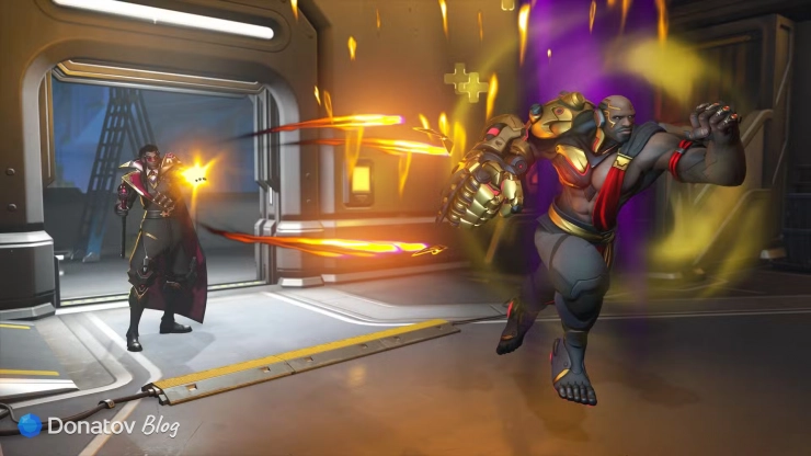 Лечение Догмата с помощью дронов в Overwatch