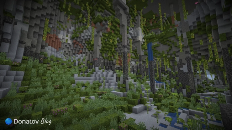 Глина в пышной пещере в Minecraft