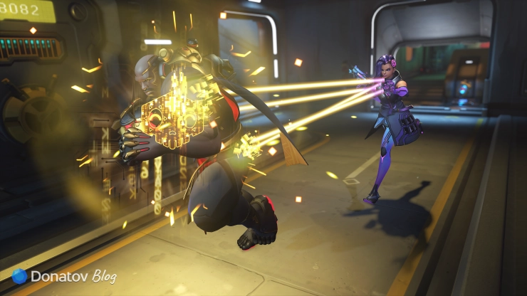 Сомбра лечит союзника новой способностью в Overwatch