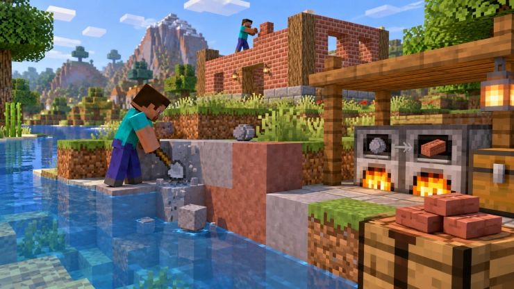 Где взять кирпич в Minecraft: глина, обжиг и покупка у каменщика