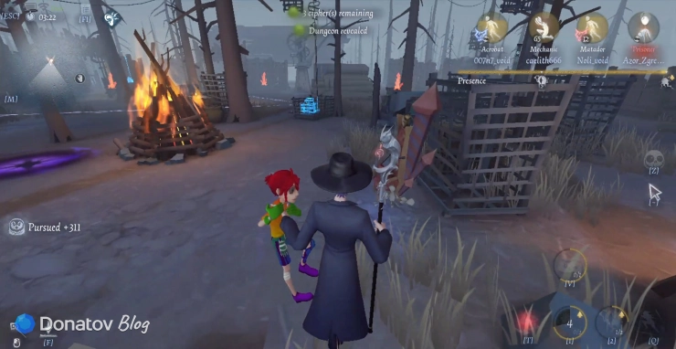 Раненые выжившие против Отшельника в Identity V