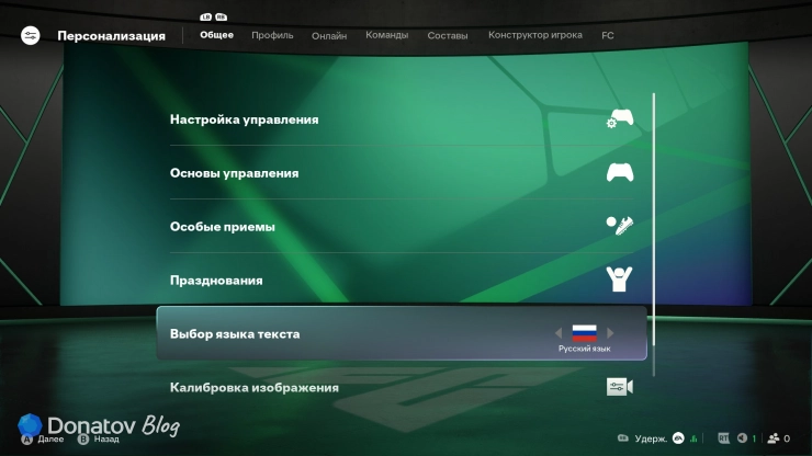 Русский язык в настройках FC 27