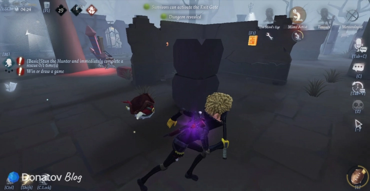 Форвард в Identity V мешает охотнику