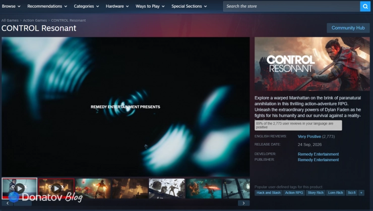 Отзывы игроков о Control Resonant в Steam
